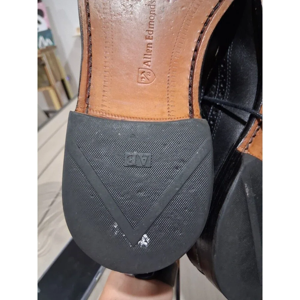 Allen Edmonds Leiden Men’s Black Leather Derby Shoes Sz 10 Made In USA Boxed